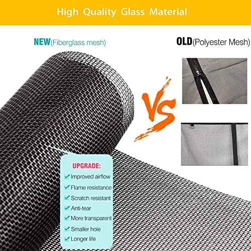 LIAMST Garage Door Screen for 8x8FT, 1 Car Garage Doors- Reinforced Fiberglass Door Screen,Stronger High Energy Magnets £¬ Magnetic Screen Door