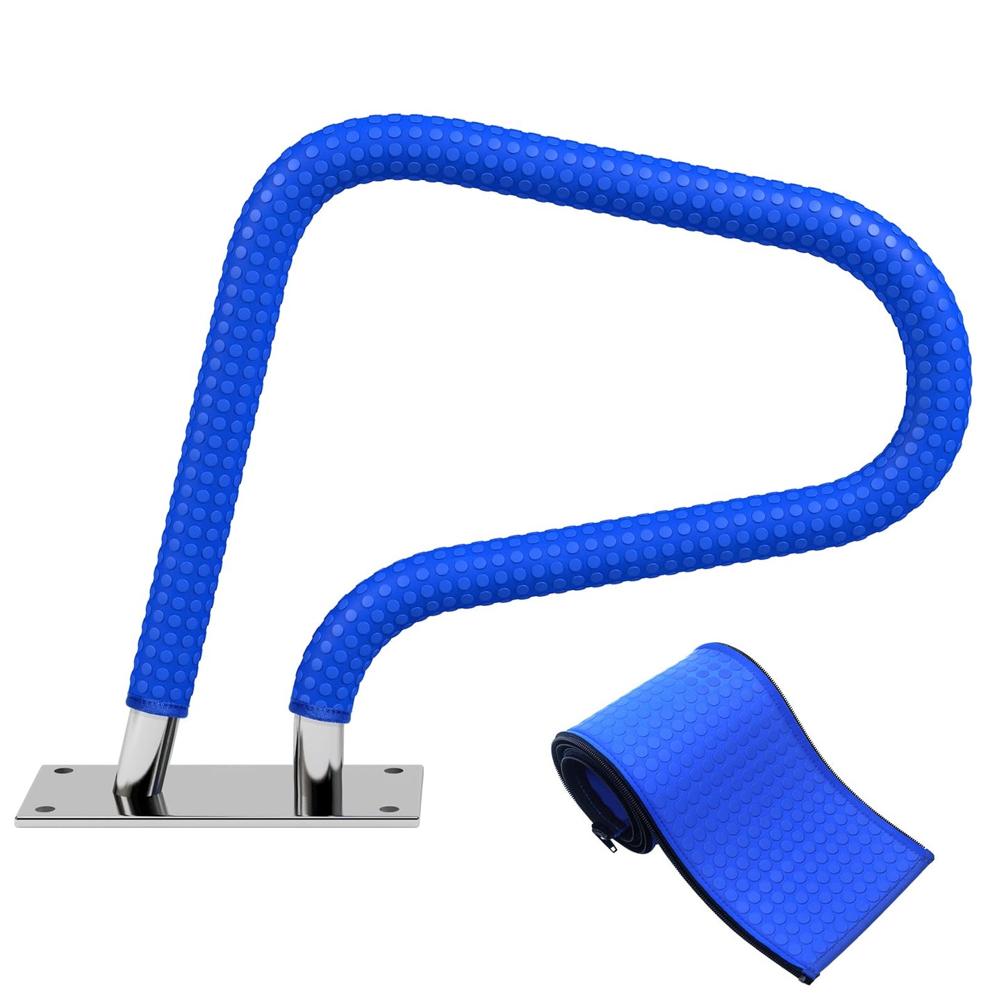 Pool Handrail Covers with Zippers 4 6 8 10 Ft Inground Swimming Pools Hand Rail Cover, Anti-Slip Cool Touch Heat Resistant, Royal Blue, Non Slip Swim Pool Railing Ladder Stair Handle Grip (6 Feet)