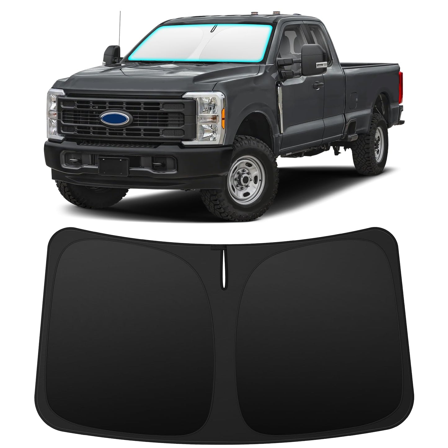 INSAUTO Custom Fit Windshield Sun Shade Accessories for Ford F250 F350 F450 2017-2026, Foldable Front Window Sunshade, UV & Heat Reflector, Keeps Interior Cool, Includes Storage Bag