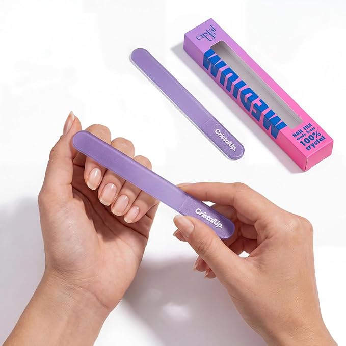 Crystal Nail File 5.3in, Glass File Durable, Perfect for Home, Office and On The Go, Elegant Design for Professional Manicure and Pedicure Results
