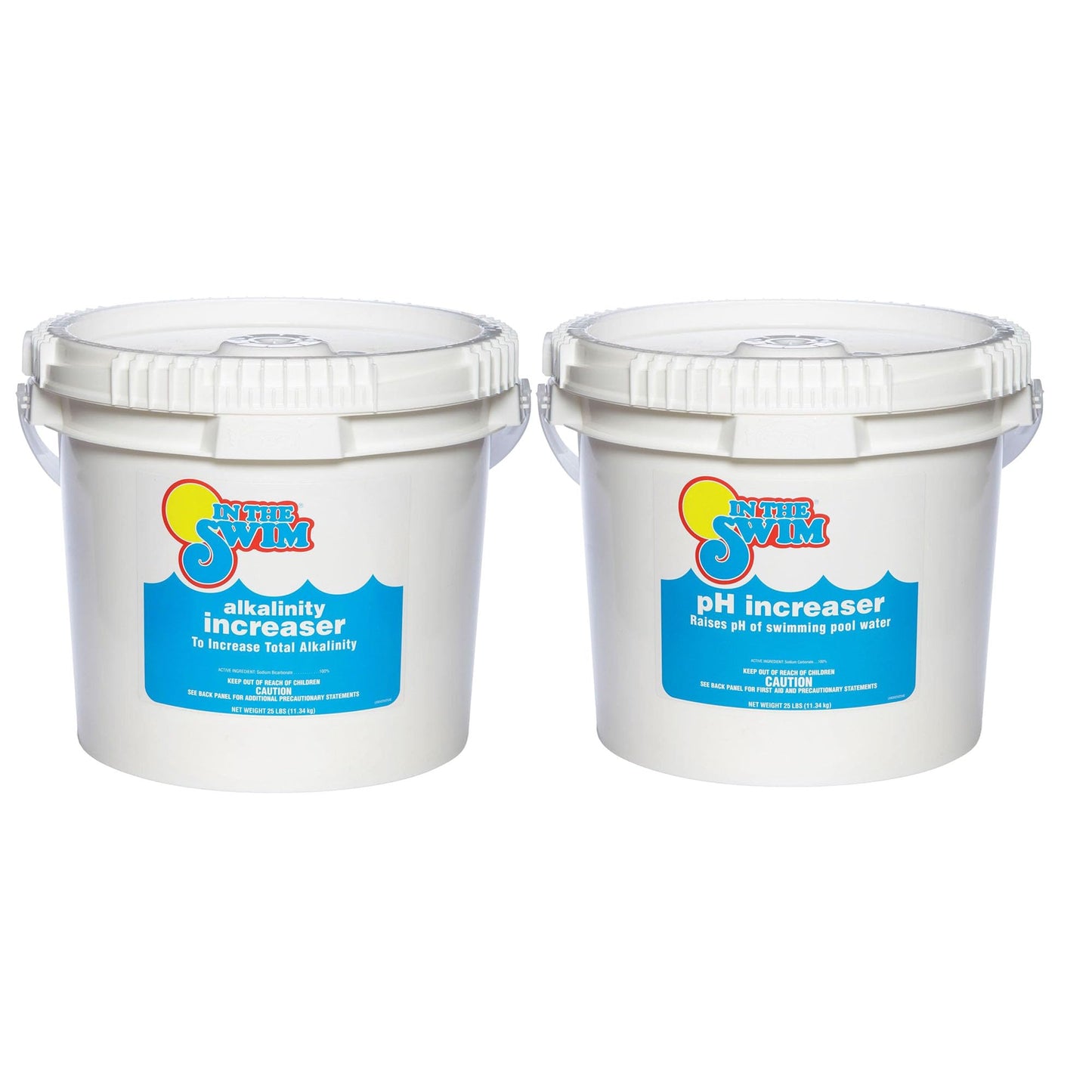 In The Swim pH Increaser and Alkalinity Increaser Bundle: Includes 25 Pound Bucket of pH Increaser and 25 Pound Bucket of Alkalinity Increaser - for Perfectly Balanced Swimming Pool Water