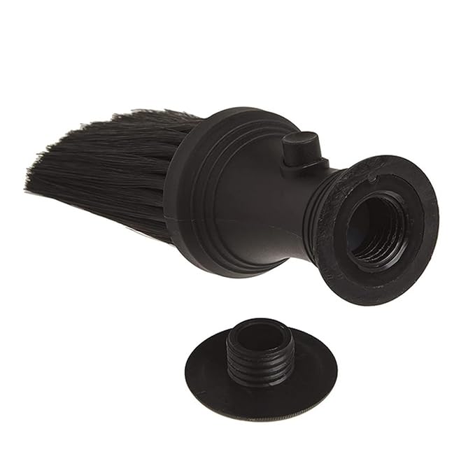 Diane Neck Duster Brush for Hair Cutting, Removes Loose Hair from Neckline and Ears, Barber Supplies and Salon Accessories, Soft Nylon Bristles, Stand Up Base, 6.25” wtih Powder Dispenser