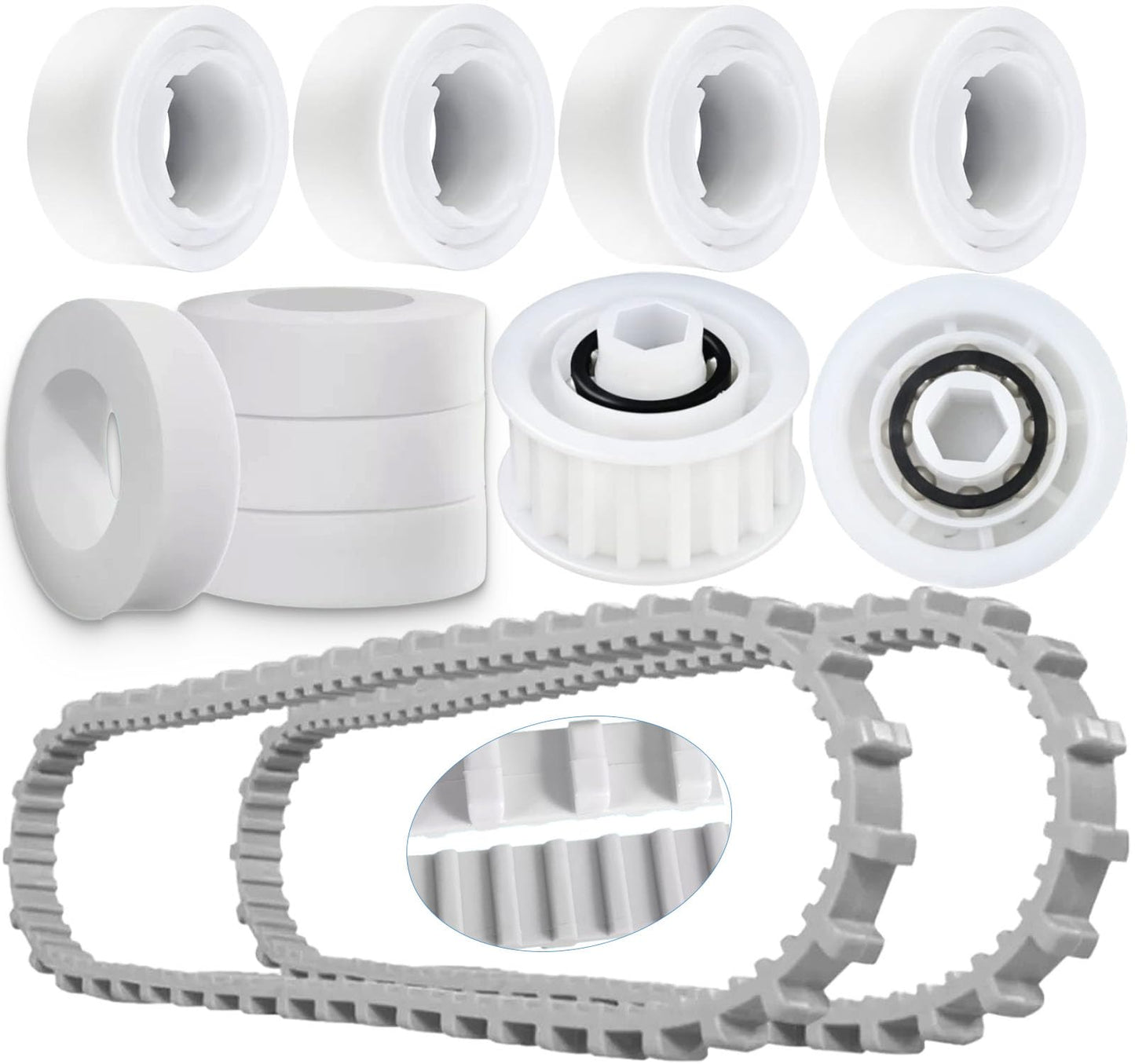 Nautilus cc Plus Replacement Parts 9985006-R2 Timing Track 6101611-R4 Climbing Ring Replacement 3884997-R6 Guide Wheels Pulley Gears Combo Kits for Maytronics Dolphin Nautilus M200 DX3 Pool Robot