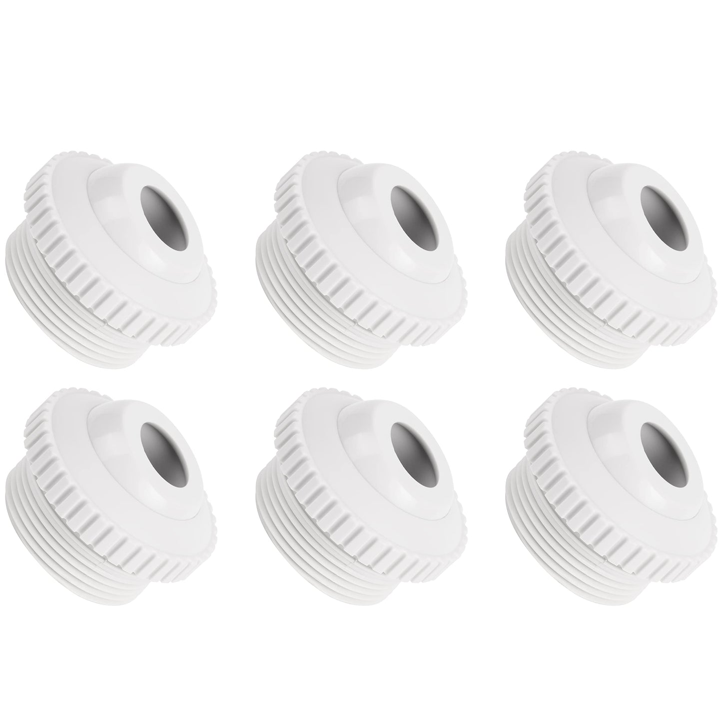 BlueStars Upgraded Pool Jet Nozzles SP1419D Directional Flow Hydrostream Return Jet Compatible with Adjustable 3/4" Opening Rotating Eyeball and 1-1/2 Inch MIP Thread - PACK OF 6