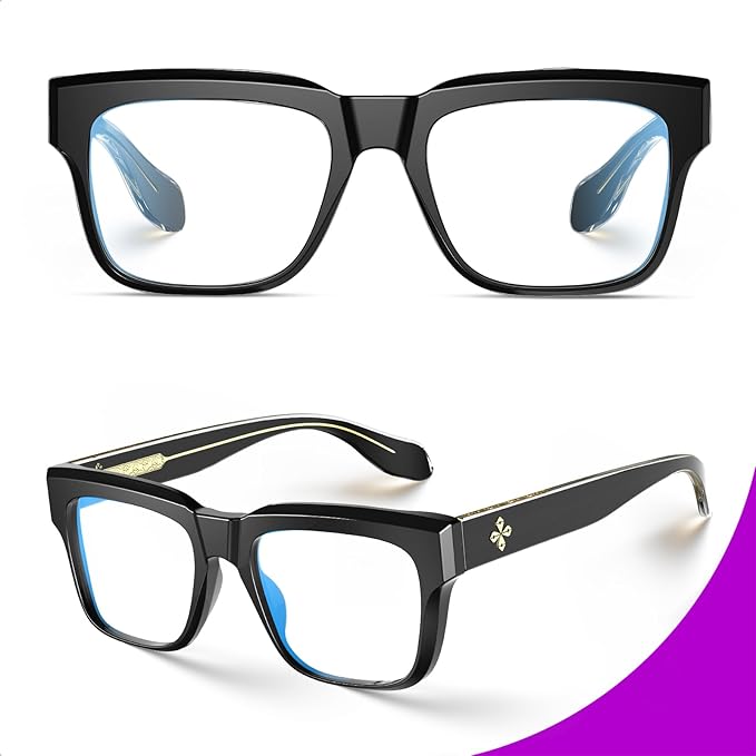 VISOONE TR90 Square Blue Light Blocking Glasses Fashion Computer Eyewear for Women and Men RANDI