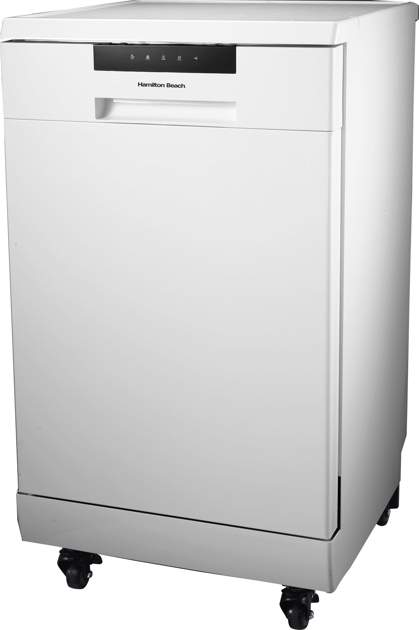 HAMILTON BEACH Portable Dishwasher with Wheels, 19in Wide, 8 Place Settings Capacity, White