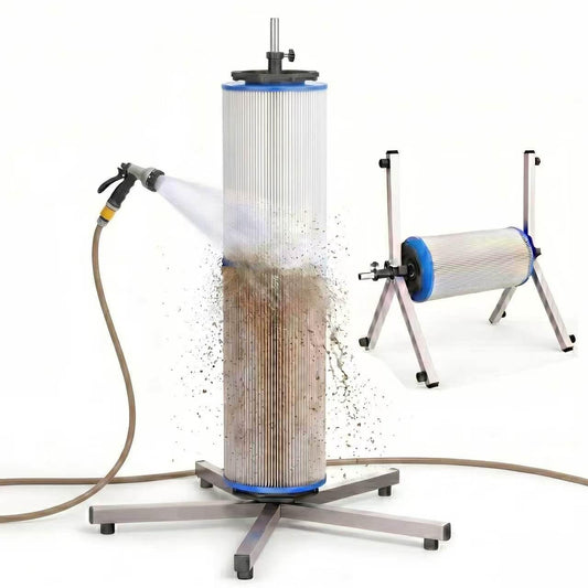 Deerchirp Pool Cartridge Filter Cleaner, Compatible with Filter Cartridges of 3, 4, and 6 inches in Diameter Supports Both Vertical and Horizontal Installation Modes