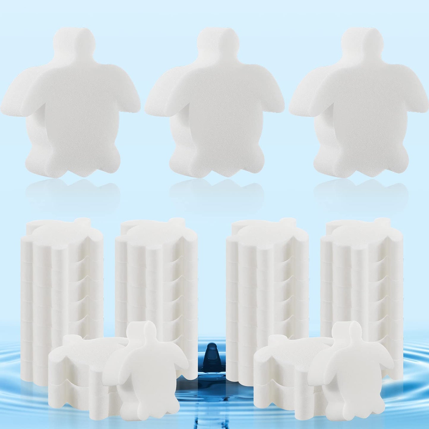 Patelai 40 Pack Hot Tub Sponge Oil Absorbing Scum Cleaning Absorber Sponges Accessories for Spa Bathtub Outdoor Swimming Pool(Sea Turtle Style)