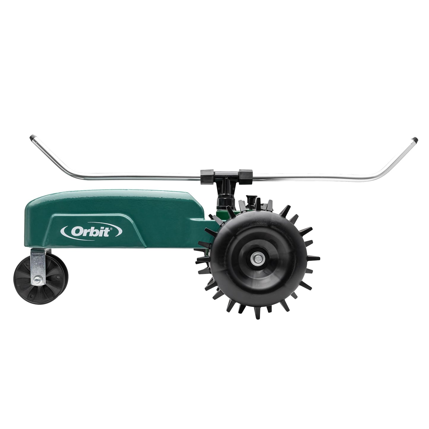 Orbit Traveling Tractor Water Sprinkler - Self-Propelled Traveling Sprinkler for Wide Lawn Coverage - Cast-Iron Body with Adjustable Coverage - Three-Speed - Automatic Shut Off - 58322