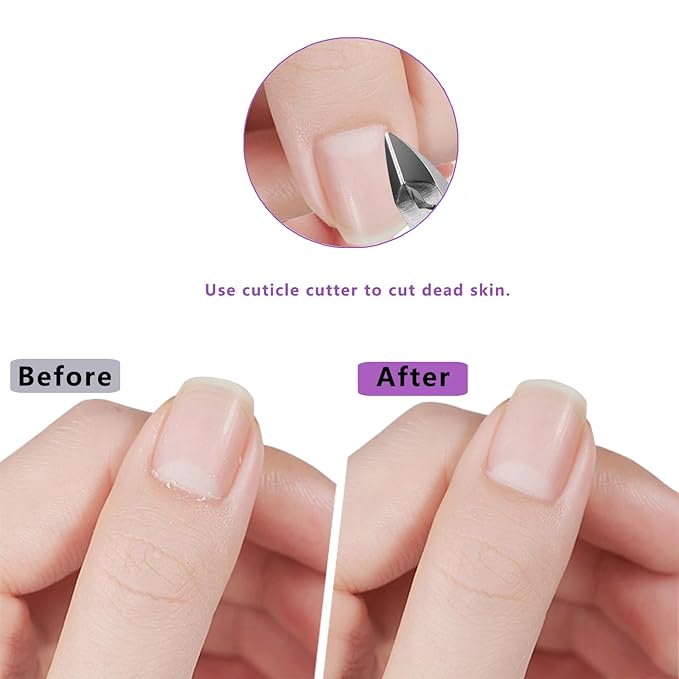 Cuticle Trimmer with Cuticle Pusher and Scissors, Cuticle Remover Professional Durable Pedicure Manicure Tools, Stainless Steel Cuticle Nipper Cutter Clipper (Pink Scissor)