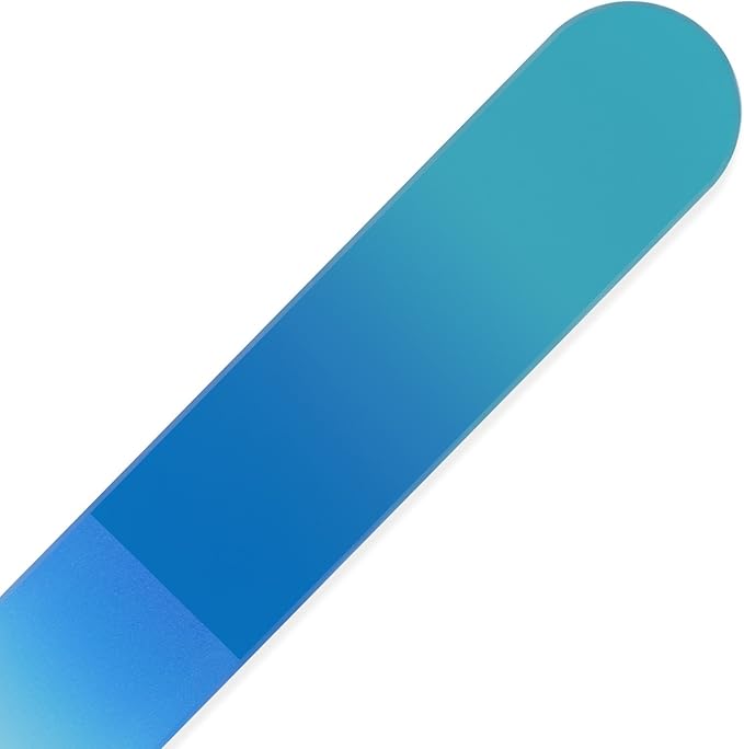 Mont Bleu Rainbow Crystal Nail File in Black Pouch - Czech Tempered Glass - Handmade in Bohemia (Czech Republic)