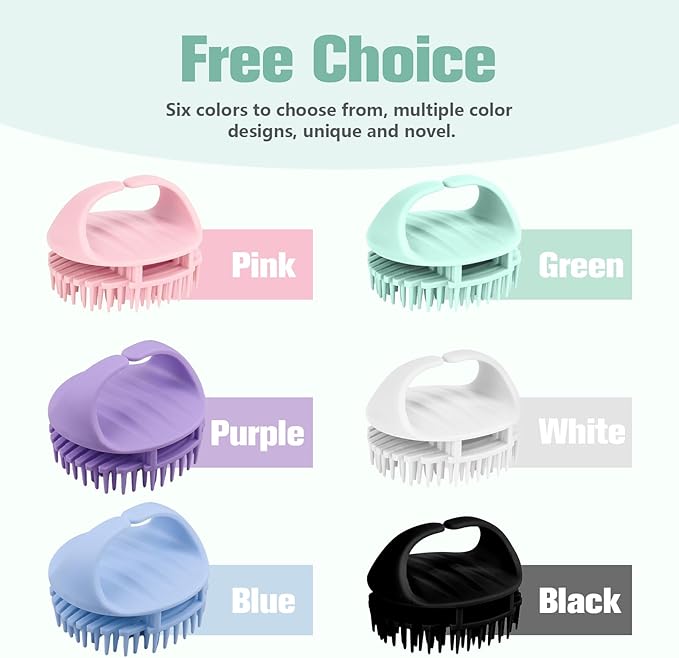 Scalp Massager Shampoo Brush,Scalp Dandruff Removal with Soft Silicone Bristles,Wet & Dry Scalp Care Head Scrubber Hair Washing,Hair Brush for Scalp Exfoliator,Comfortable for All Hair Types,Purple