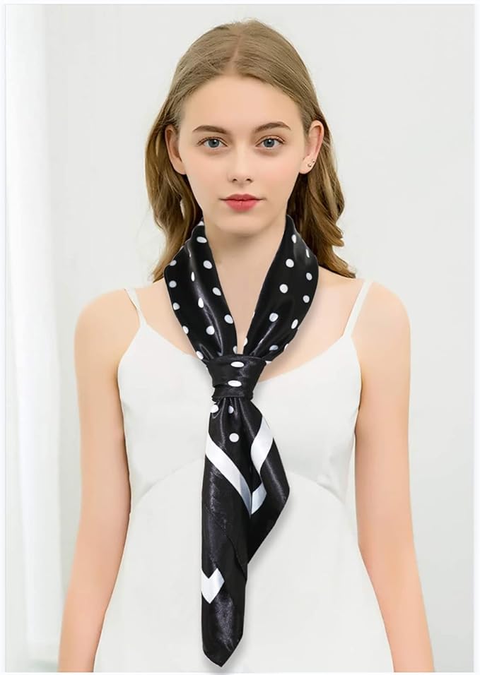 vimate 35" Square Silk Like Head Scarf - Women's Fashion Satin Scarf Bandana for Hair Wrapping at Night.