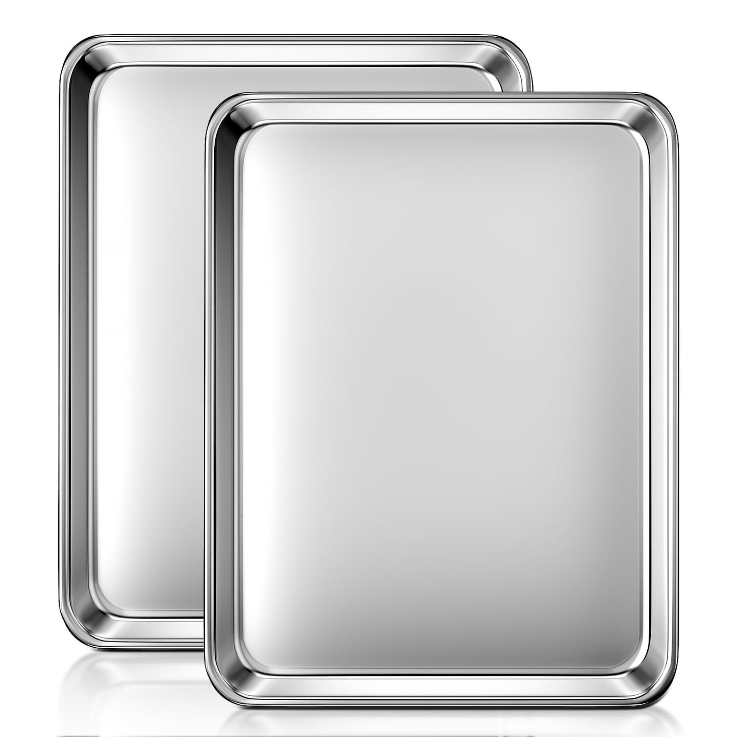 Baking Sheet Set of 2, Commercial Grade Stainless Steel Cookie Sheets for Baking, 18 x 13 Inch Thicker Large Baking Pans Oven Tray, Warp Resistant Nonstick Half Sheet Pan, Nontoxic & Heavy Duty