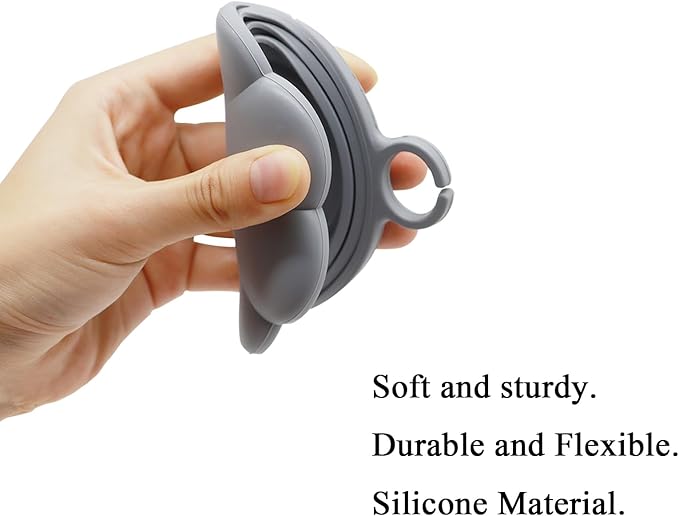 SJANE 4 Pcs Cat Food Can Spoon & Can Covers | Cute Paw Silicone Pet Food Can Opener Spatula & Can Lids | Stainless Steel Wet Food Spoon for Cats and Dogs(Grey)
