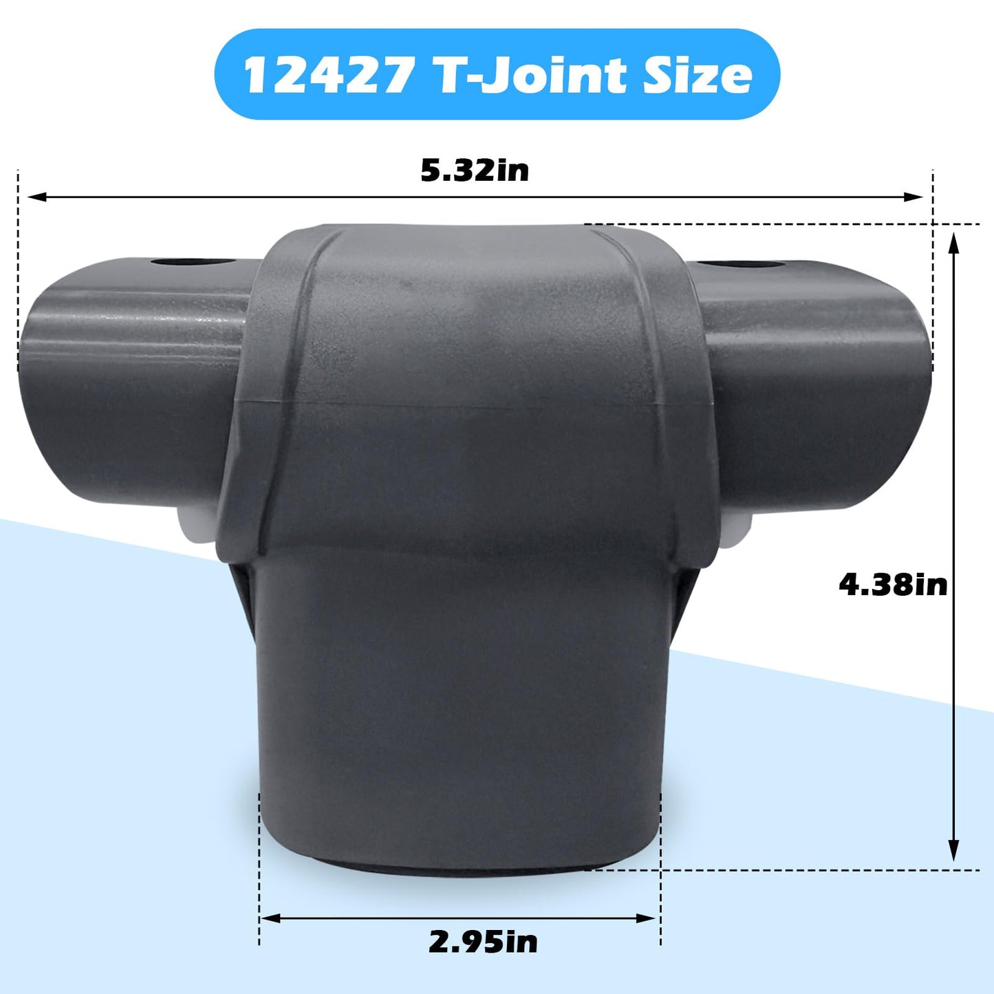Luojiedejinbiao 12427A T-Joint Fits for 15ft 16ft 18ft 20ft 24ft 12427 Leg & Beam Pool T Joint Replacement Part for Intex Above Round Ultra Frame Pool - 2PCS
