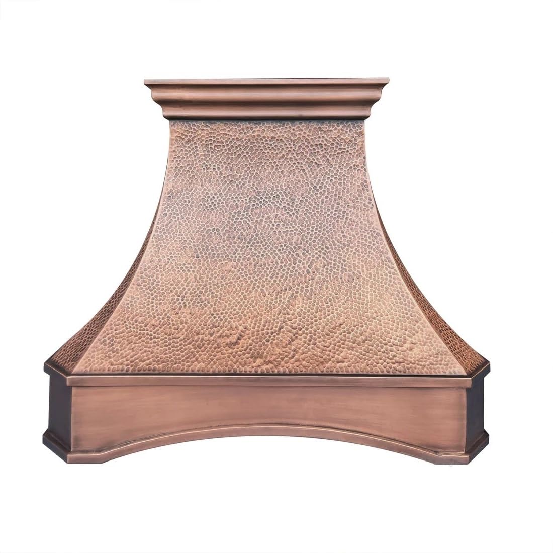 CT Copper Tailor Copper Vent Hood Island Mount,36.5'' W,36''H, 600 CFM Exhaust Fan,Stainless Steel Vent,LED Light,Dishwasher-Safe Baffle Filters,Medium Patina,VH26-3SH