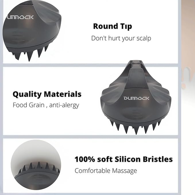 Dunnock Manual Scalp Massager & Shampoo Brush (Black) Ã¢ÂÂ Designed to give You a Salon-Like Scalp Treatment at Home Turn Every Wash Dandruff Comb Into a Spa Experience Silicone Hair Shampoo Brush.
