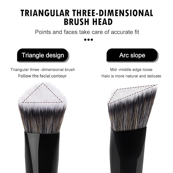 MAANGE 6 PCS Foundation Contour Conceal Brush Set, Makeup Brushes, Eyeshadow Concealer Brushes, Double Sided Blending Eyebrow Brush Professional Face brushes Set Tools, For Liquid, Cream, Loose Powder