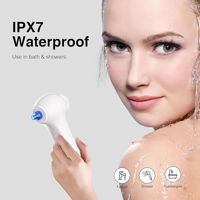 UMICKOO 3 in 1 Facial Cleansing Brush & Blackhead Remover, Rechargeable Face Scrubber with LCD Screen, IPX7 Waterproof, Deep Pore Cleaning, Exfoliating & Massaging for All Skin Types