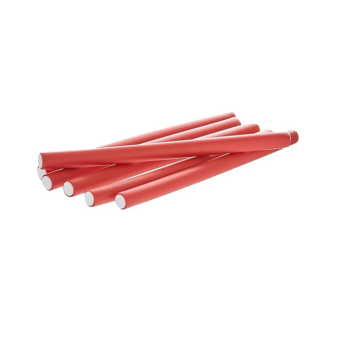Red by Kiss Flexi Rods - Heatless Hair Curler for 90S Glamorous Bouncy Curls Beach Waves, No Slips, Sleep Styler(7" Length, 1/2" Diameter)