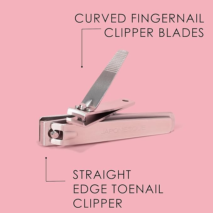 JAPONESQUE Fingernail & Toenail Clippers Set with Salon Quality Sharp Blades Made from Stainless Steel