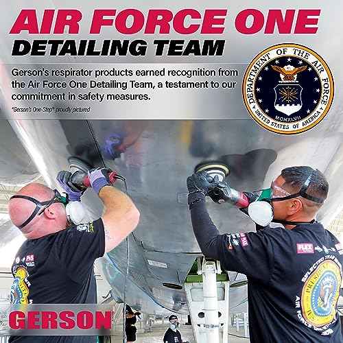 GERSON NIOSH Paint and Body Combo Kit Half Mask With Replaceable OV/P95 and P100 Pancakes Medium