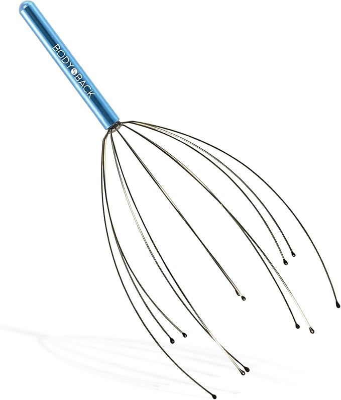 Body Back Scalp Massager, Head Scratcher, Manual Head Massager for Stress Relief, Relaxing Scalp Scratcher, Tingler for Gentle Hair Stimulation (Blue)