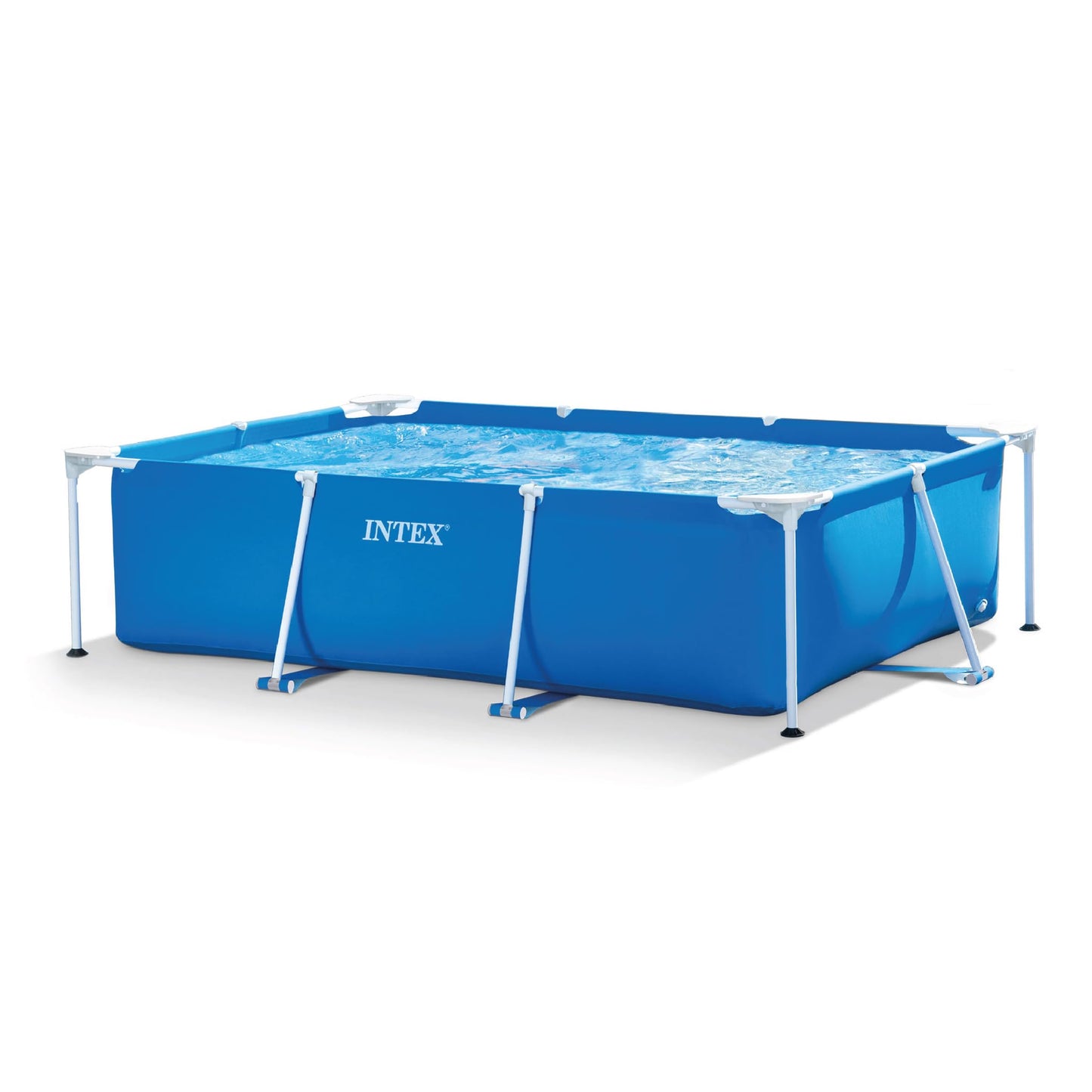 INTEX Rectangular Frame 7 ft 2 in x 4 ft 11 in x 23 in Above Ground Pool, Swimming Pool with Steel Frame, Pump Not Included