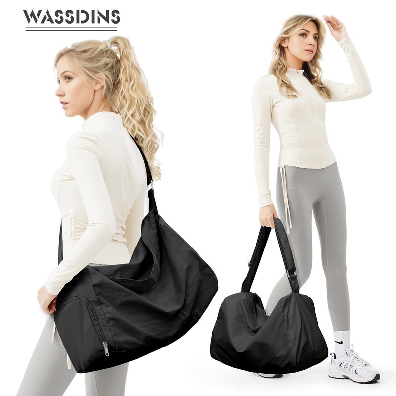 Large Gym Bag with Shoe Compartment, Workout Sport Duffle Bag for Women Travel, Waterproof Shoulder Overnight Bags Lightweight Carry on Tote Bags for Swim, Yoga, Dance