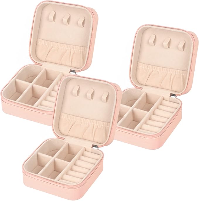 Travel Jewelry Case Small Jewelry Box Jewelry Organizer Storage Case Portable PU Leather Mini Jewelry Travel Case for Girls Womens Earring, Necklace, Rings,Bracelets