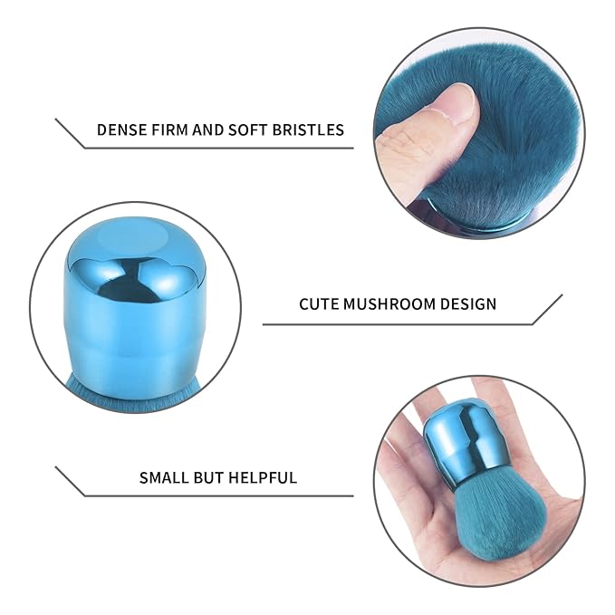 Vaincre Nail Art Dust Powder Remover Brush, Soft Nail Art Dust Cleaner Brush for Acrylic Application and Makeup(Blue)