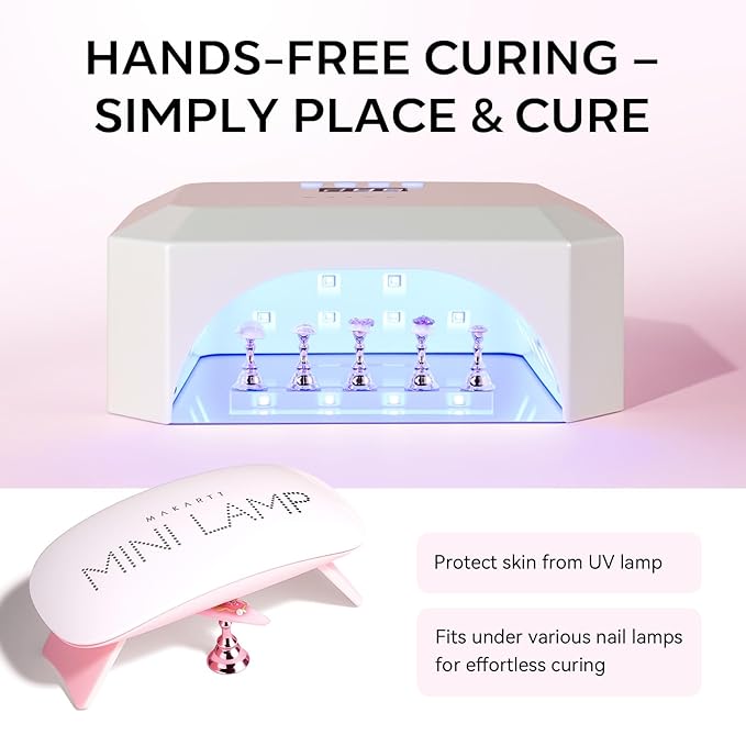 Makartt Nail Stand for Nails Art Display Practice Nail Holder for Painting Nails Stand for False Nail Press On Designs Magnetic Fake Nail Holder with 1M Double-sided Tape For Home DIY Salon Supplies