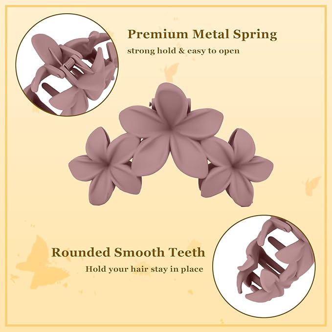 Ondder 4 Pcs Large Matte Non-Slip Claw Hair Clips for Thick Hair - Strong Hold Jaw Clips and Accessories for Women & Girls
