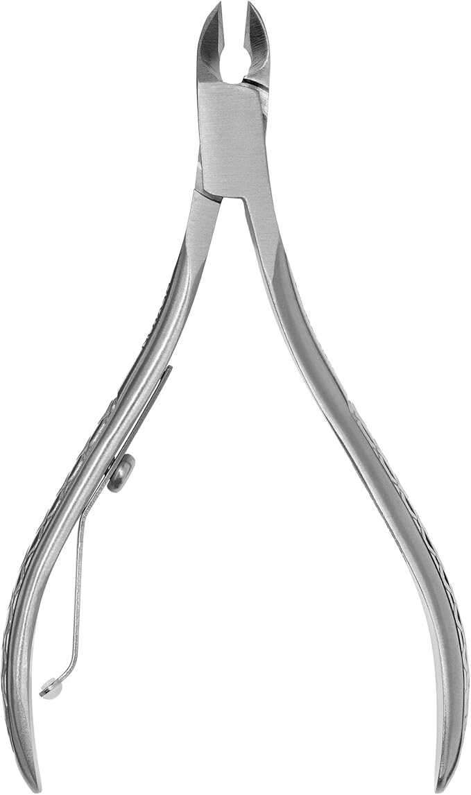 Revlon Half Jaw Cuticle Nipper, Manicure Tool for Nail Care, Hangnail Clipper, For More Precise Trims, Non-Slip Grip, Stainless Steel, 1 Count