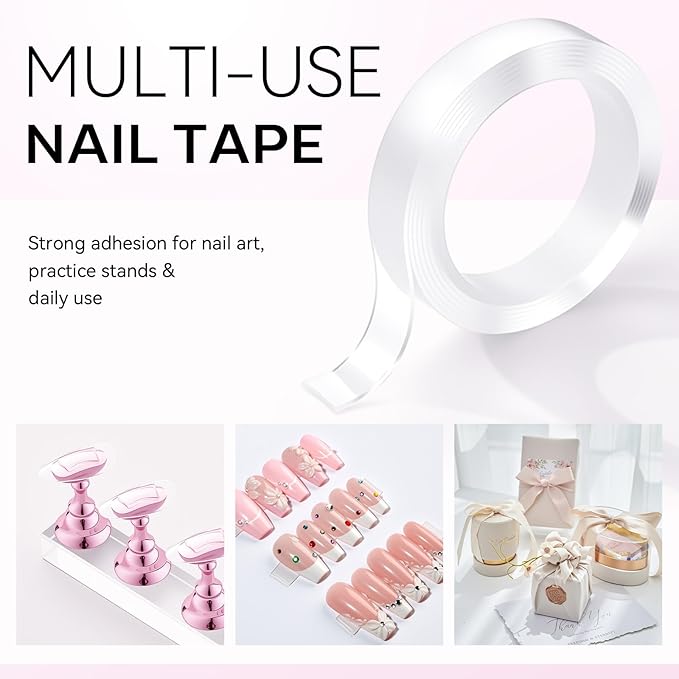 Makartt Nail Stand: Press On Nails Stand Display Practice Art Magnetic Fake Nail Holder for Painting Nails Stand for False Nail Designs with Double-sided Tape for Home DIY Beginner Salon Supplies