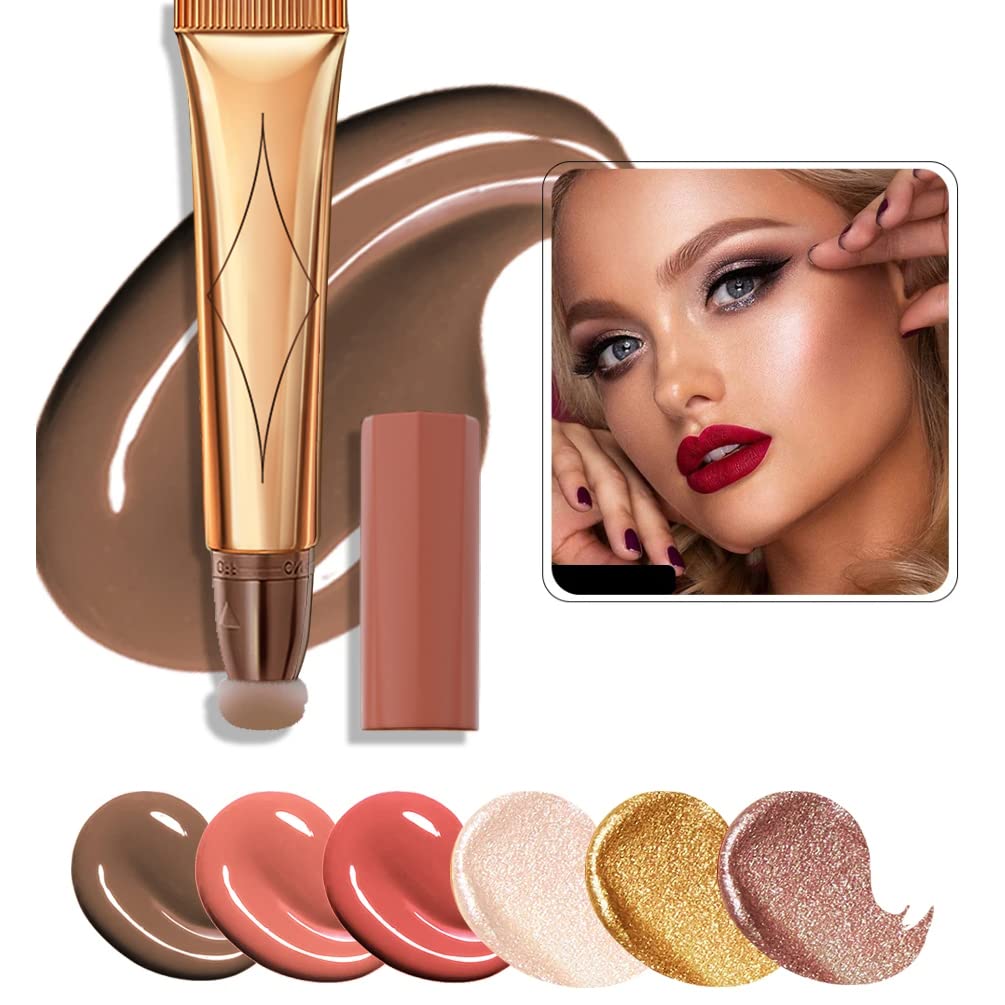 Highlighter Contour Beauty Wand Face Concealer Contouring with Halo Glow Liquid Filter Long Lasting & Smooth Matte Finish Liquid Illuminator Makeup Stick (04 Pear White)