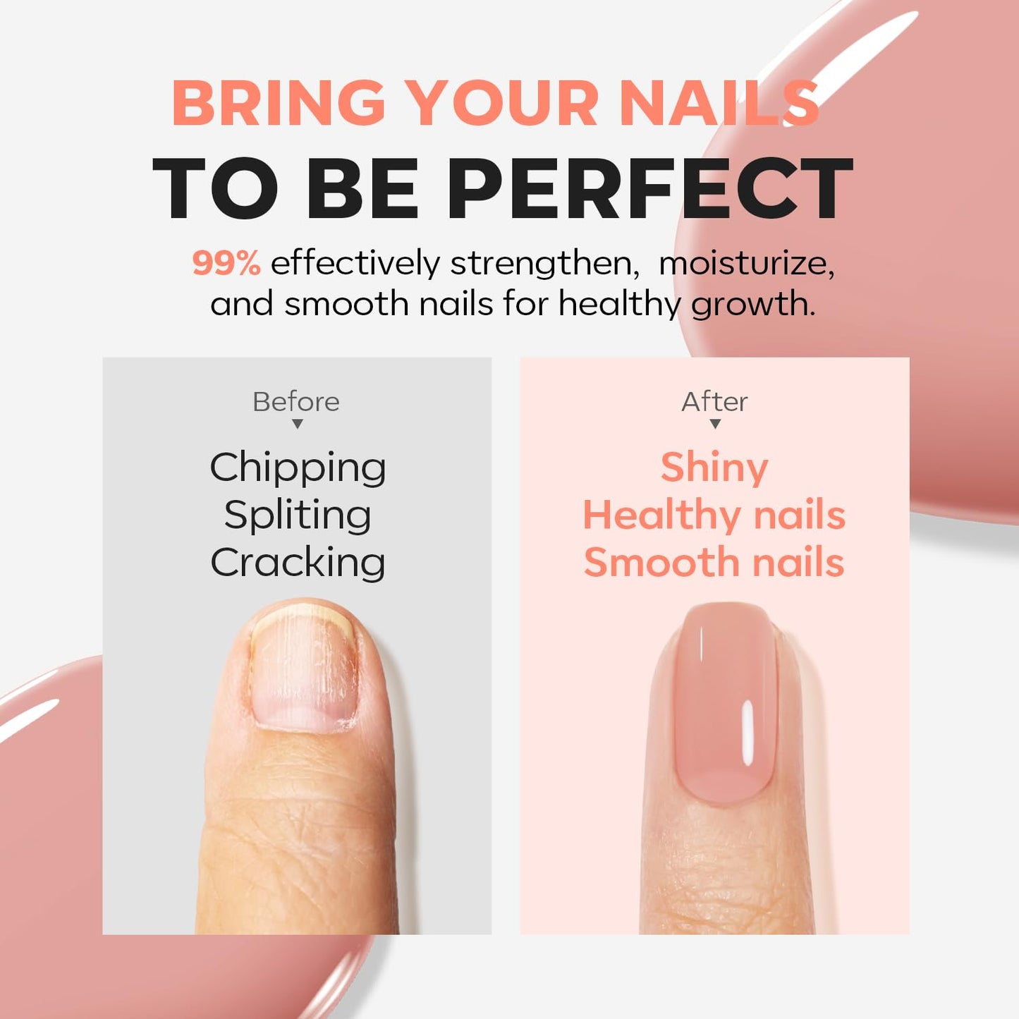 MODELONES Gel Nail Strengthener Sets Nude Pink Nail Polish Nail Hardener Extra Strong and Growth 6 Colors Soak Off Gel Nail Art Decrations Manicure Tools Set with Gift Box