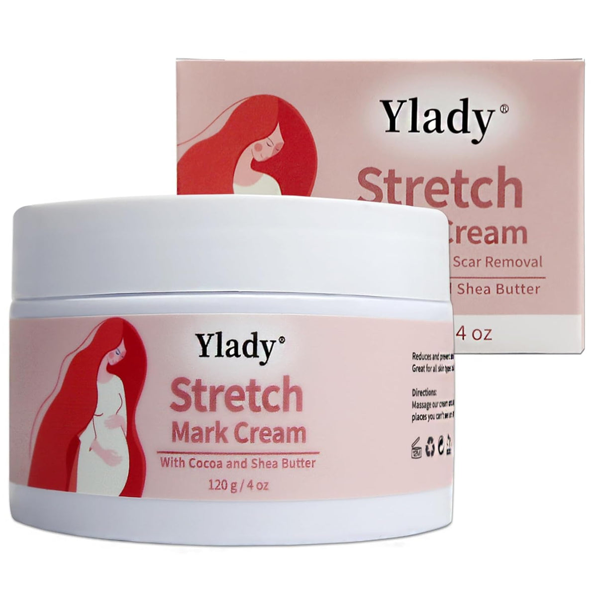 Stretch Mark Cream 120g/4 oz Stretch Marks Lotion Pregnancy Creams, Belly Butter Pregnant Women Stretch Mark Removal Treatment, Maternity Skin Care Moisturizer Scar Wrinkle Prevention