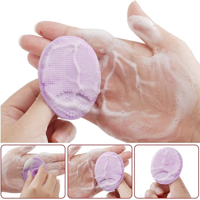 Silicone Facial Cleansing Brush, Soft Face Brush, Blackhead Acne Pore Pad - Face Exfoliator & Deep Cleaning 4 Pack