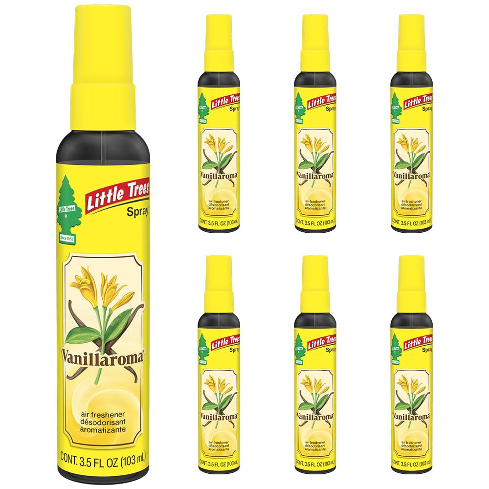 LITTLE TREES Car Air Freshener | Spray Provides a Long-Lasting Scent for Auto or Home | On-the-go Freshness | Vanillaroma, 6 Air Fresheners