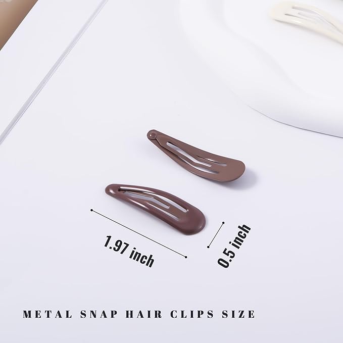 20 PCS Metal Snap Hair Clips Water Drop No Slip Barrettes for Women Bright Small Hair Clips For Thick And Thin Fine Hair,Green Red Brown Yellow Dark Blue,1.97 x 0.5 In.