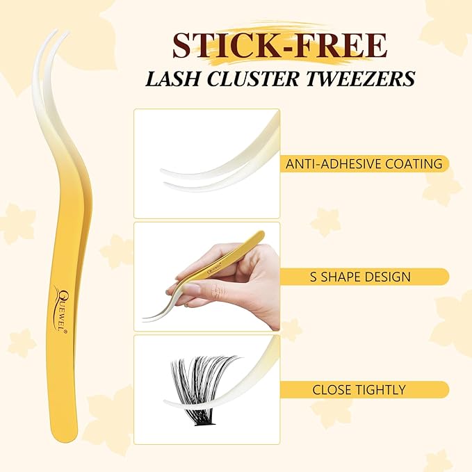 QUEWEL Lash Clusters Kit, 320Pcs 60D+80D Lash Cluster Eyelash Extensions Mix 12-18mm 3D Eyelash Clusters with Lash Bond and Seal and Lash Tweezers Easily Create 3D Lashes Clusters at Home(60+80D Kit)