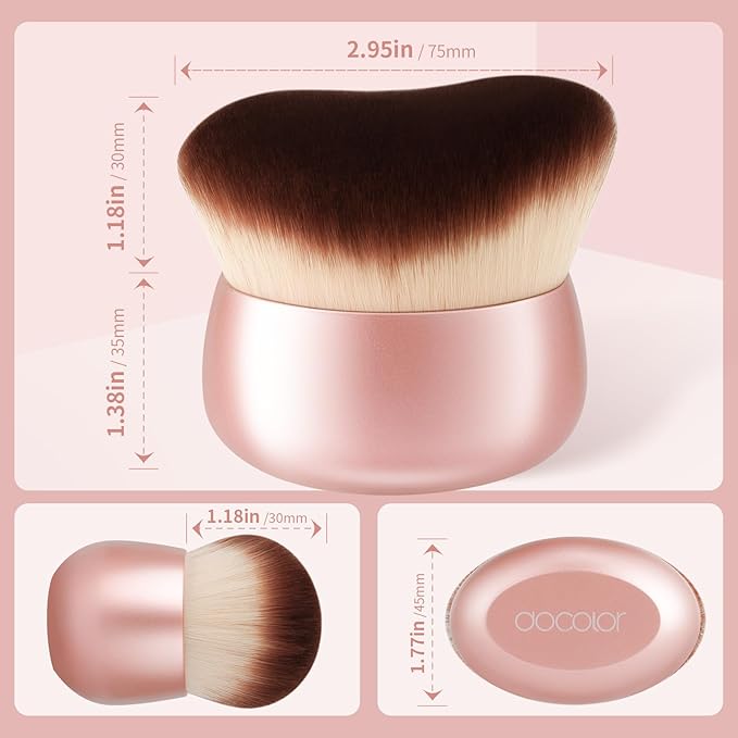 docolor Self Tanner Brush 75mm Large Body Makeup Brush Soft synthetic hair Tanning Brush no stripes, for Foundation, Self-tanners, Bronzer, Self Tan Back Applicator Face&Body Makeup Brush Gift Box