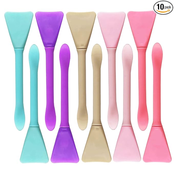 10PCS Silicone Face Mask Brushes Makeup Spatula Face Mask Applicator Skincare Spatula Lotion Spatula Face Cream Applicator Spa Makeup Tools for Facial Skin Care DIY Mask Mixing and Sampling Tool