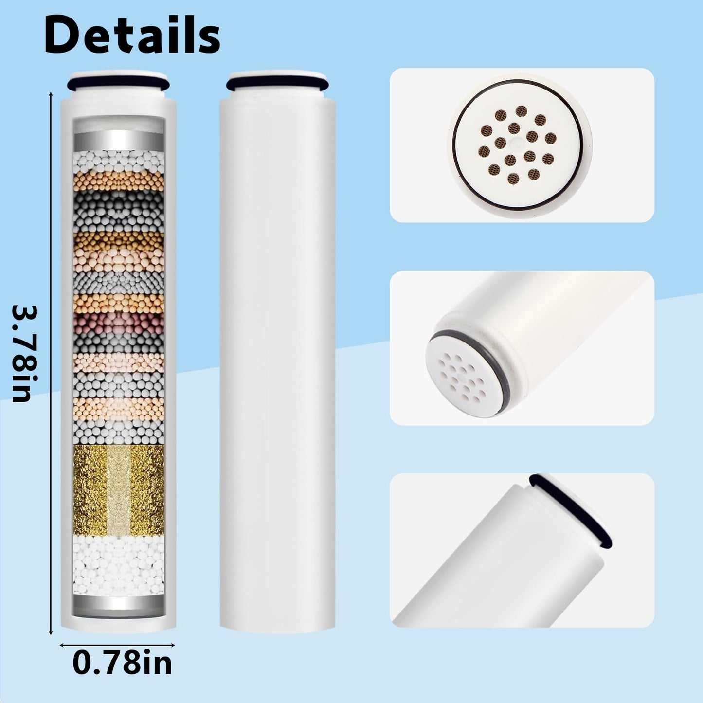 4 Pack Replacement Filters Compatible With Cobbe® Handheld Shower Head,Water Filter For Water Softening,Removes Chlorine(White)