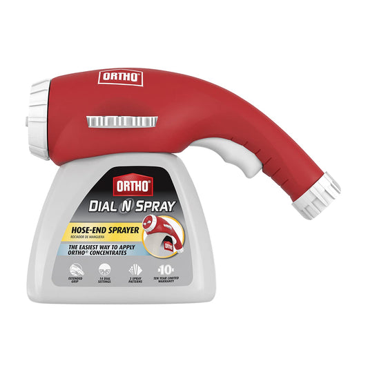 Ortho Dial N Spray Hose-End Sprayer - For Liquid Weed Killer, Insect Killer and Fungicide, Hose Fertilizer Sprayer with 14 Dilution Settings