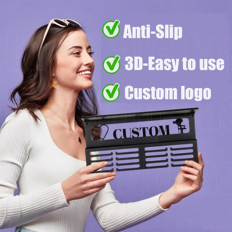 Lapetale Fashion Personalized Medal Holder with Name Display Rack for Awards Ribbons - Metal Custom Sports Race Plaques Hanger for Wall Mount Hold Up 60 Medal Hanger Display for Athlete Boy Girl Kid