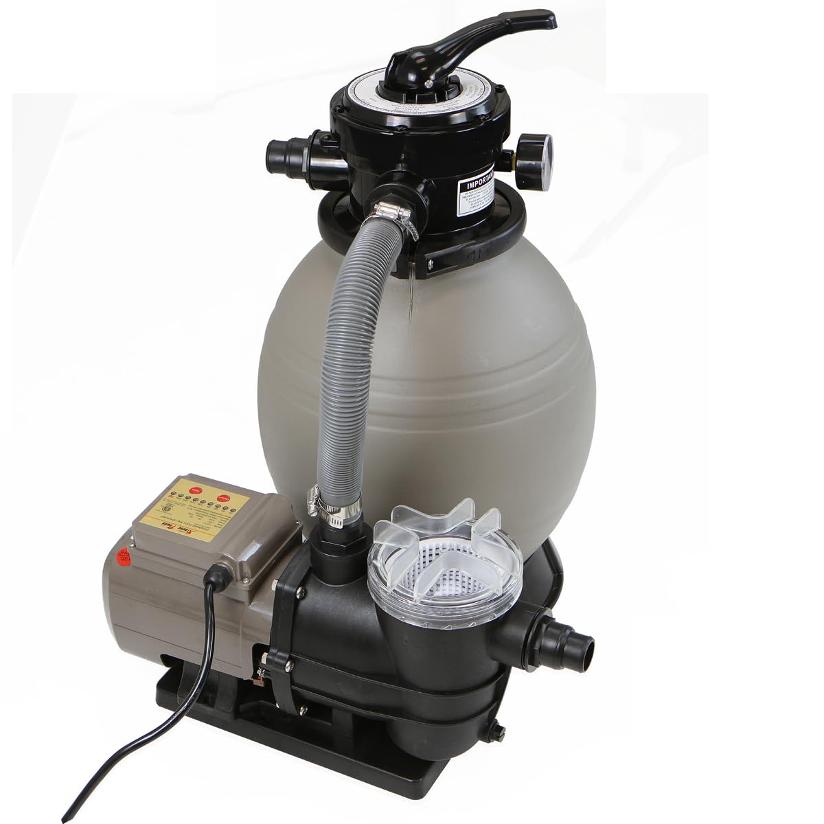 XtremepowerUS 13" Sand Filter with 3/4HP Pool Pump Digital Programmer Timer 2,640 GPH for Above Ground Swimming Pool Pump Set Up to 10,000 Gallons