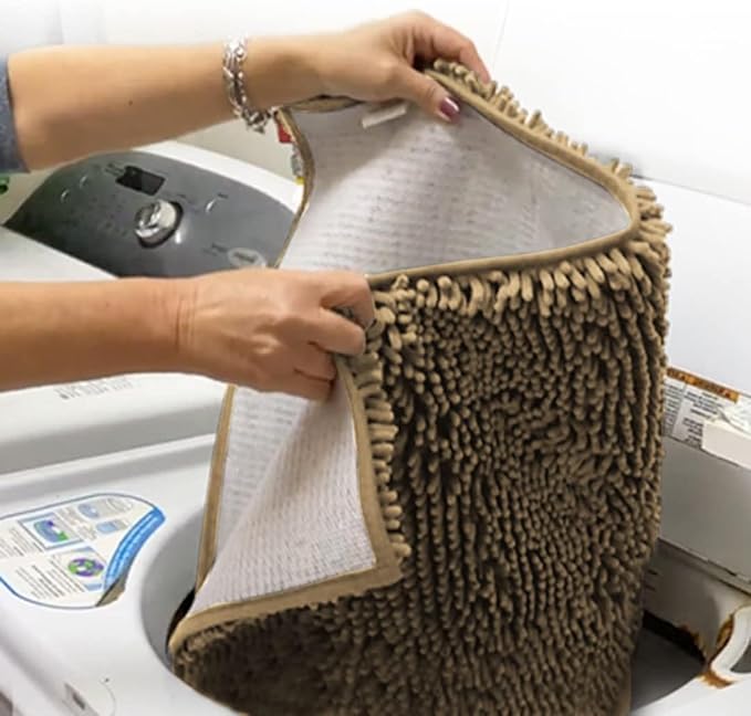 Muddy Mat® | Super Absorbent Door Mat Indoor, Microfiber Quick Dry Chenille Entryway Rug, Non-Slip Front Door Mat, Indoor Mats for Entryway, Machine Washable Pet Rug, Beige 24"x36"